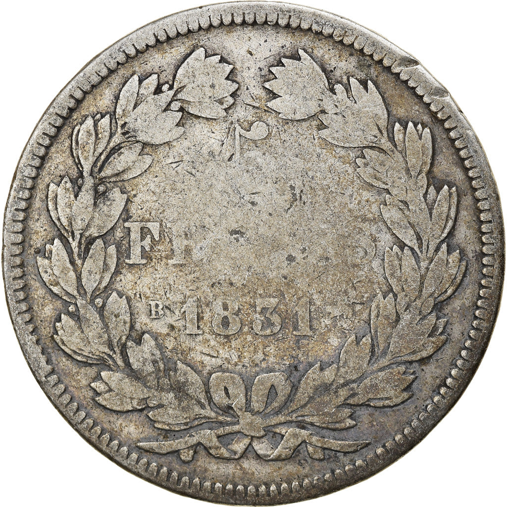 Monnaie, France, Louis-Philippe, 5 Francs, 1831, Rouen, TB, Argent
