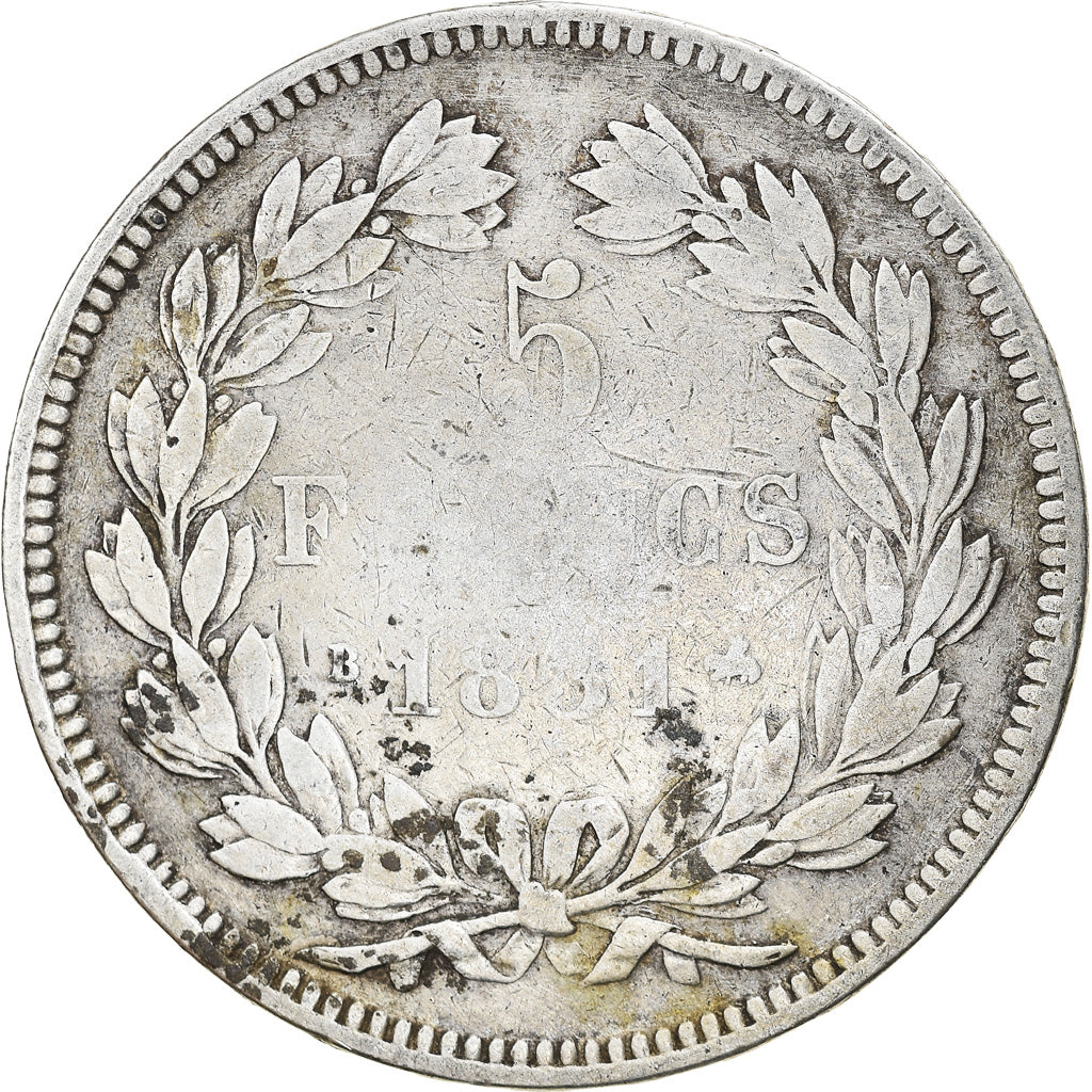 Coin, France, Louis-Philippe, 5 Francs, 1831, Rouen, VF(20-25), Silver