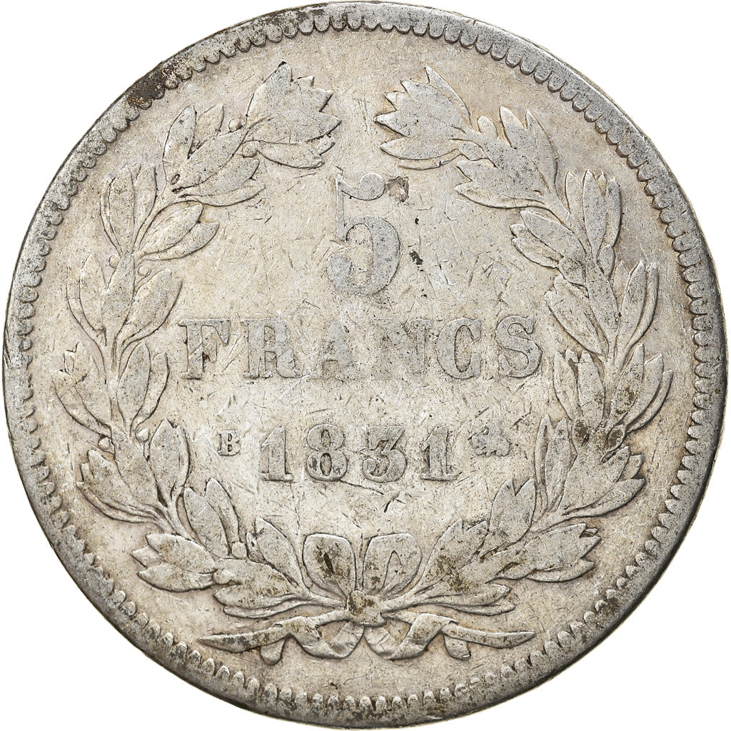 Monnaie, France, Louis-Philippe, 5 Francs, 1831, Rouen, TB, Argent