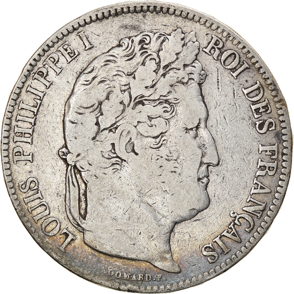 Coin, France, Louis-Philippe, 5 Francs, 1833, Strasbourg, VF(30-35), Silver