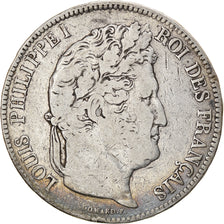 Coin, France, Louis-Philippe, 5 Francs, 1833, Strasbourg, VF(30-35), Silver