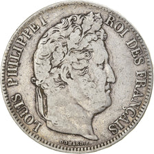 Munten, Frankrijk, Louis-Philippe, 5 Francs, 1833, Strasbourg, FR+, Zilver