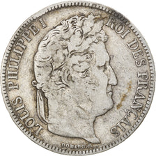Moneta, Francia, Louis-Philippe, 5 Francs, 1842, Strasbourg, MB, Argento