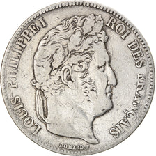 Moeda, França, Louis-Philippe, 5 Francs, 1842, Strasbourg, VF(30-35), Prata
