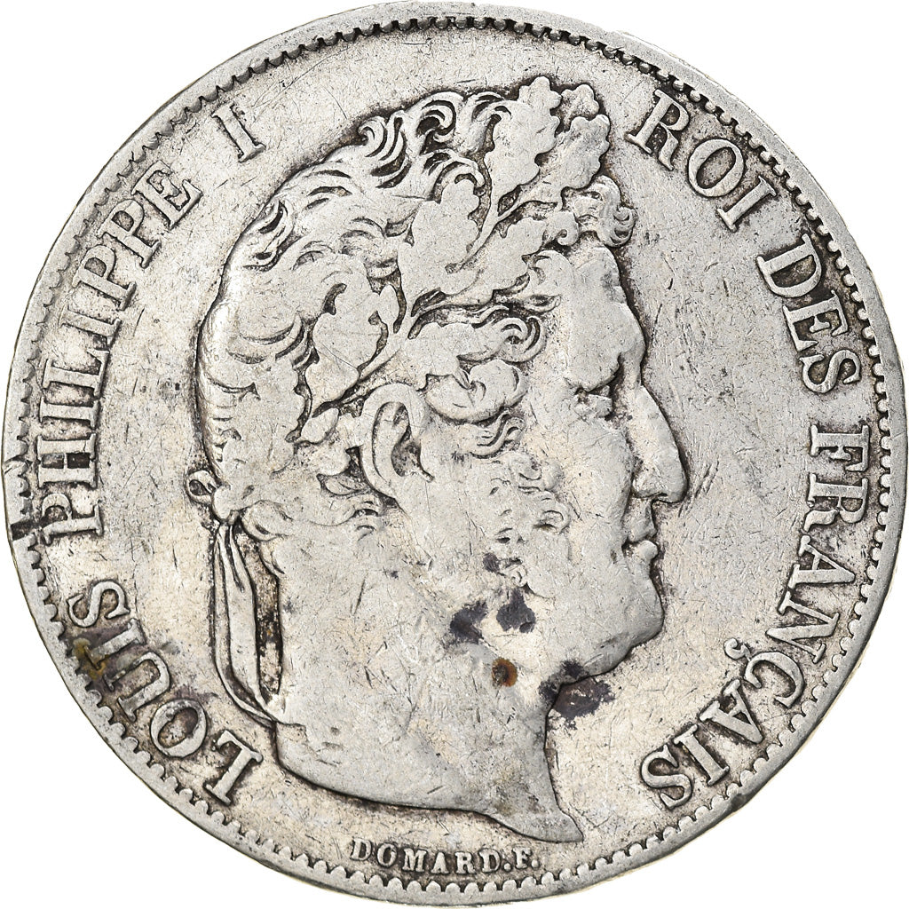 Coin, France, Louis-Philippe, 5 Francs, 1844, Strasbourg, VF(20-25), Silver