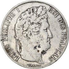 Coin, France, Louis-Philippe, 5 Francs, 1844, Strasbourg, VF(20-25), Silver