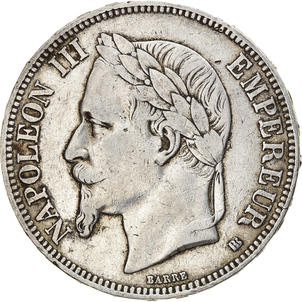 Münze, Frankreich, Napoléon III, 5 Francs, 1868, Strasbourg, SS, Silber
