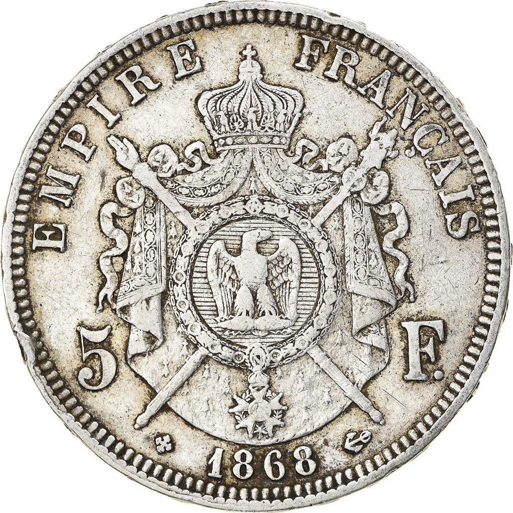 Münze, Frankreich, Napoléon III, 5 Francs, 1868, Strasbourg, SS, Silber