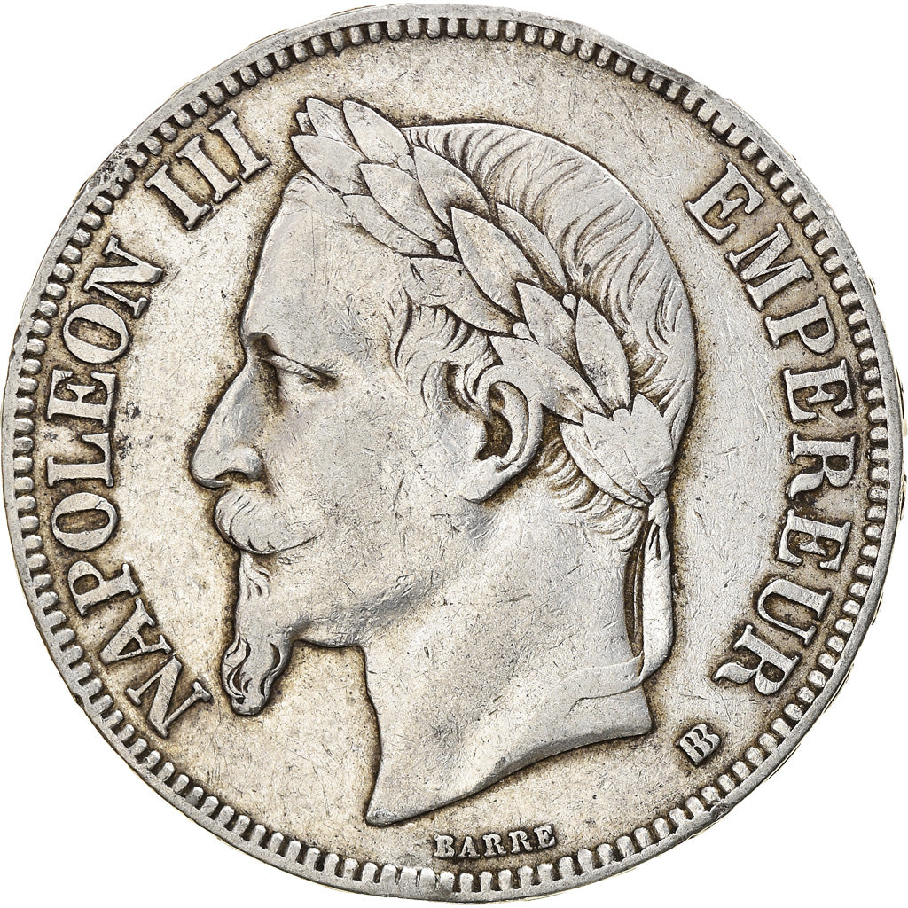Münze, Frankreich, Napoléon III, 5 Francs, 1868, Strasbourg, SS, Silber