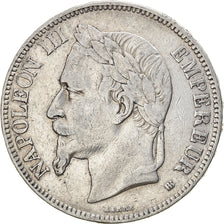Moneta, Francia, Napoléon III, 5 Francs, 1869, Strasbourg, BB, Argento
