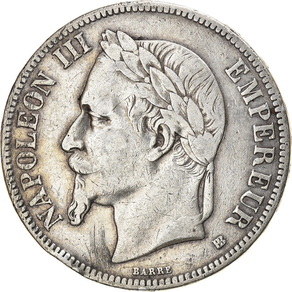 Moneta, Francia, Napoléon III, 5 Francs, 1870, Strasbourg, BB, Argento