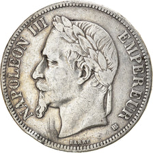 Moneta, Francia, Napoléon III, 5 Francs, 1870, Strasbourg, BB, Argento