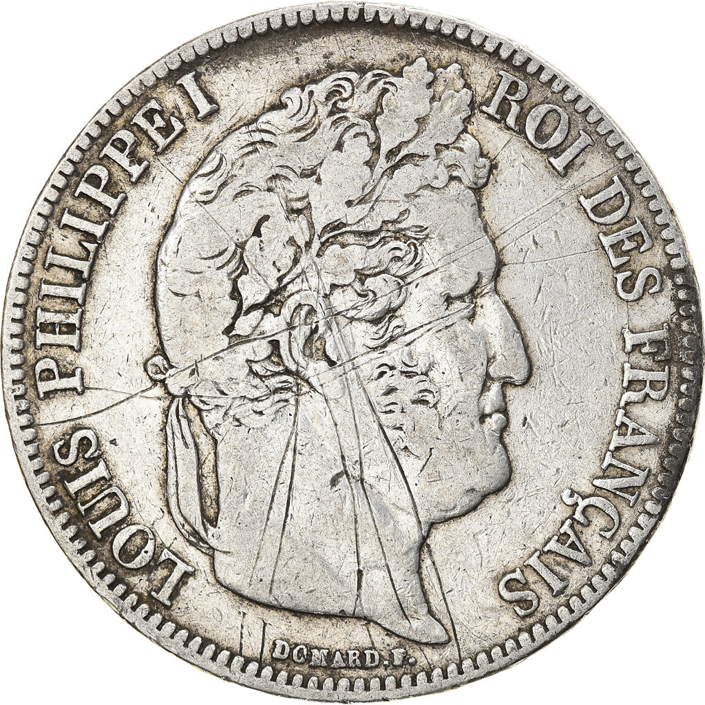 Coin, France, Louis-Philippe, 5 Francs, 1839, Bordeaux, VF(20-25), Silver