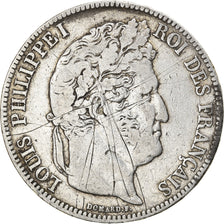 Coin, France, Louis-Philippe, 5 Francs, 1839, Bordeaux, VF(20-25), Silver