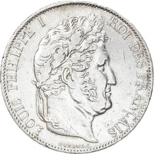 Moneta, Francia, Louis-Philippe, 5 Francs, 1845, Bordeaux, MB+, Argento