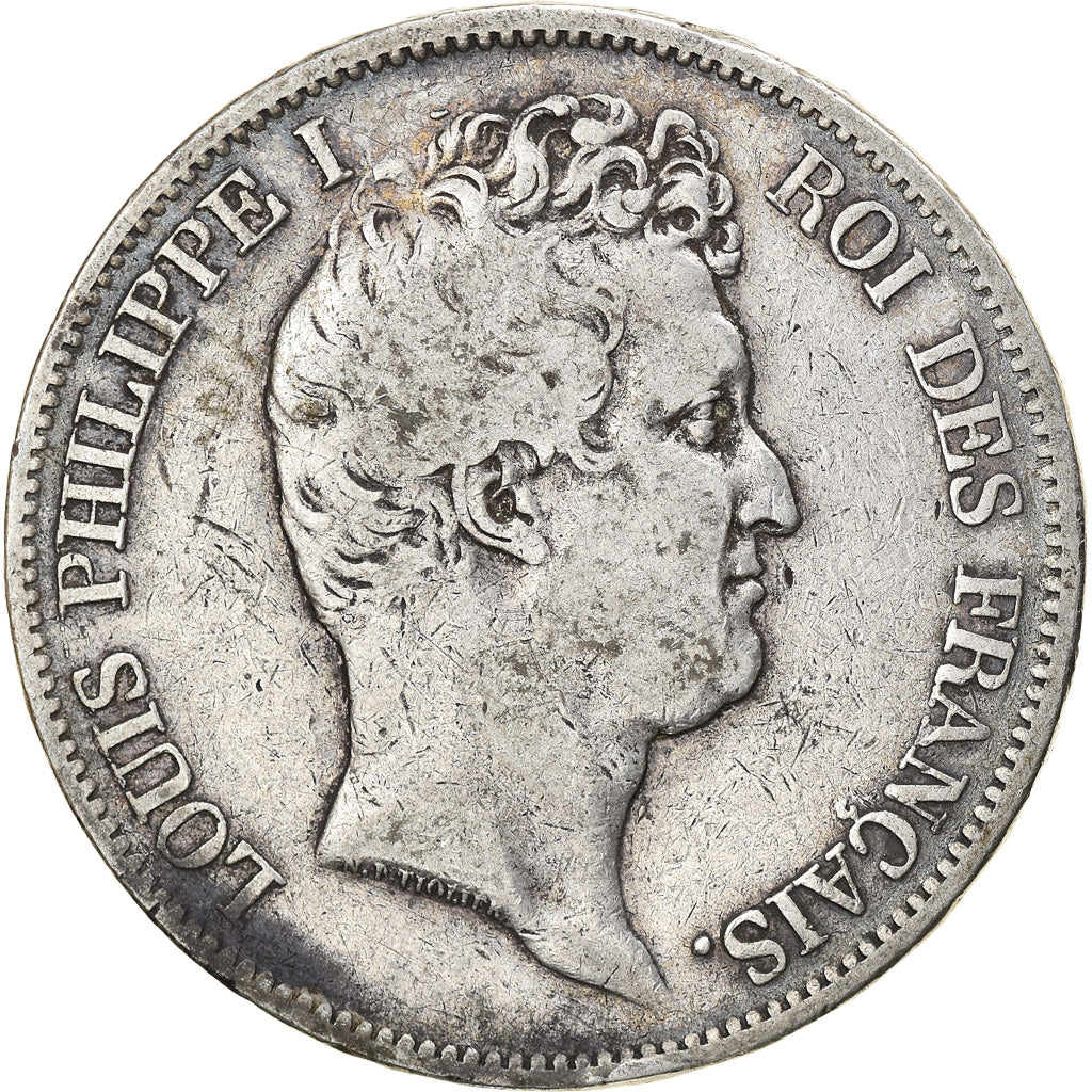 Moneta, Francia, Louis-Philippe, 5 Francs, 1830, Paris, MB, Argento, KM:736.1