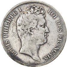 Moneta, Francia, Louis-Philippe, 5 Francs, 1830, Paris, MB, Argento, KM:736.1