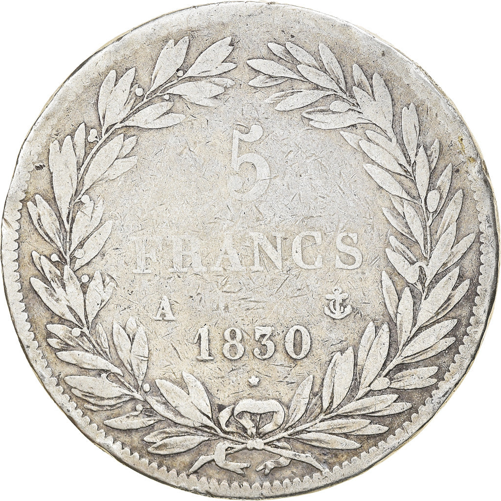Munten, Frankrijk, Louis-Philippe, 5 Francs, 1830, Paris, FR, Zilver, KM:736.1