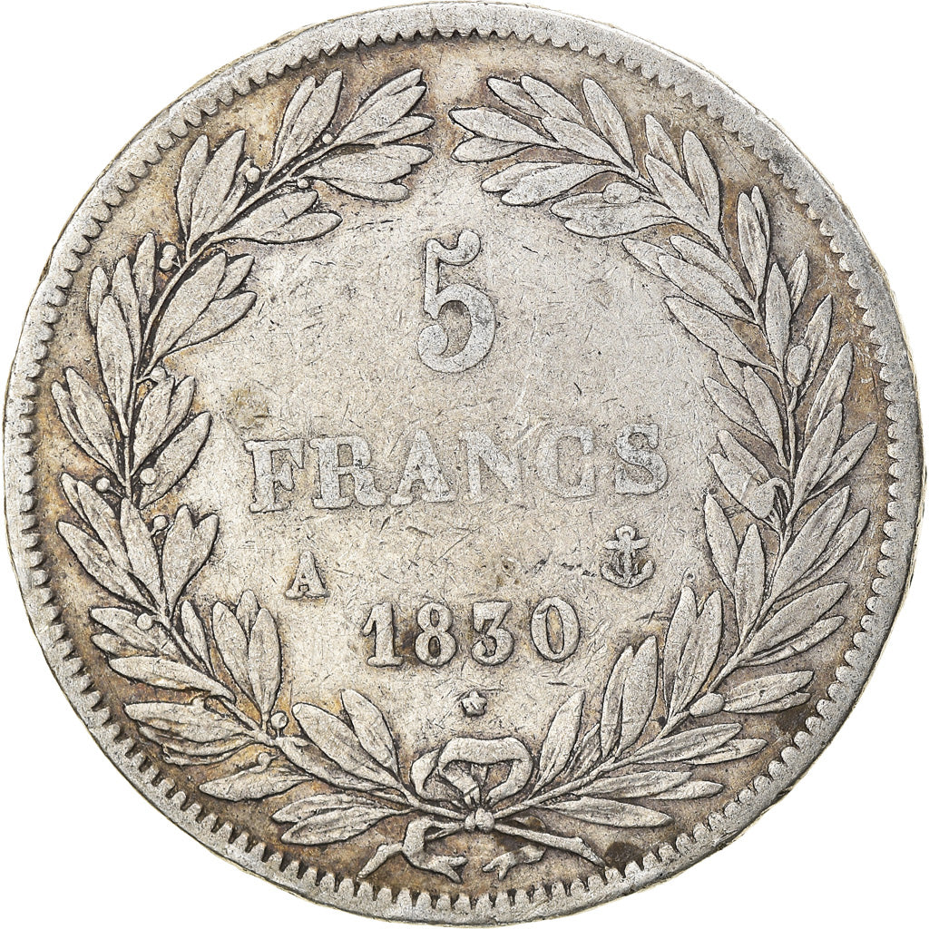 Munten, Frankrijk, Louis-Philippe, 5 Francs, 1830, Paris, FR, Zilver, KM:736.1