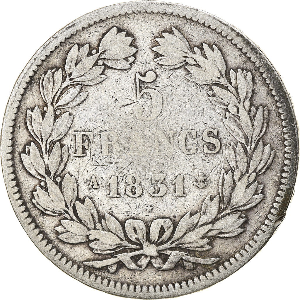 Coin, France, Louis-Philippe, 5 Francs, 1831, Paris, VF(20-25), Silver