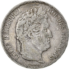 Moneta, Francia, Louis-Philippe, 5 Francs, 1832, Paris, MB+, Argento, KM:749.1