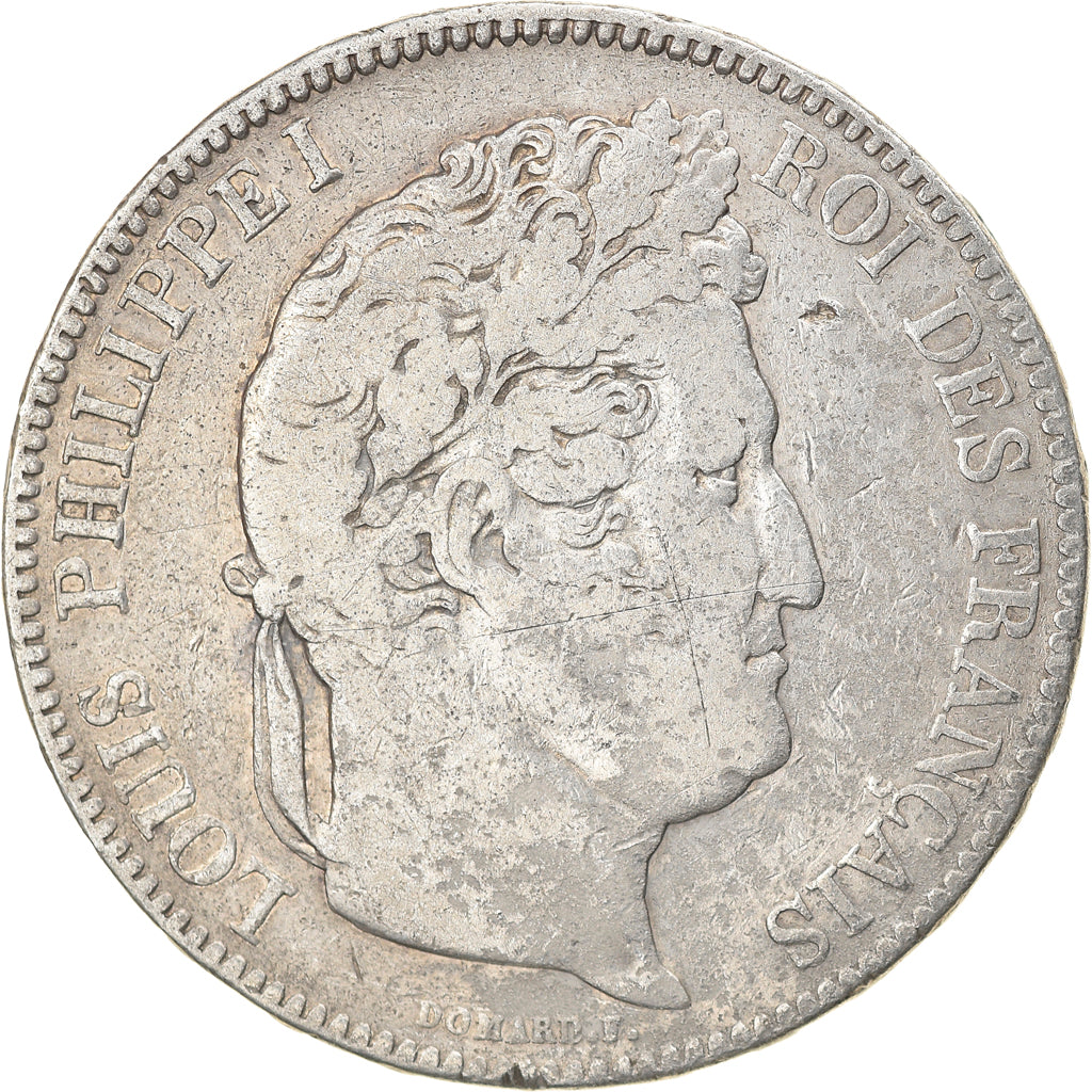Coin, France, Louis-Philippe, 5 Francs, 1833, Paris, VF(20-25), Silver