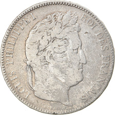 Coin, France, Louis-Philippe, 5 Francs, 1833, Paris, VF(20-25), Silver