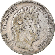 Monnaie, France, Louis-Philippe, 5 Francs, 1837, Paris, TB, Argent, Gadoury:678