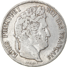 Monnaie, France, Louis-Philippe, 5 Francs, 1837, Paris, TB, Argent, Gadoury:678