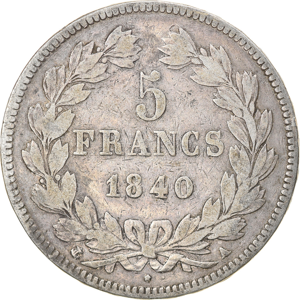 Monnaie, France, Louis-Philippe, 5 Francs, 1840, Paris, TB, Argent, Gadoury:678