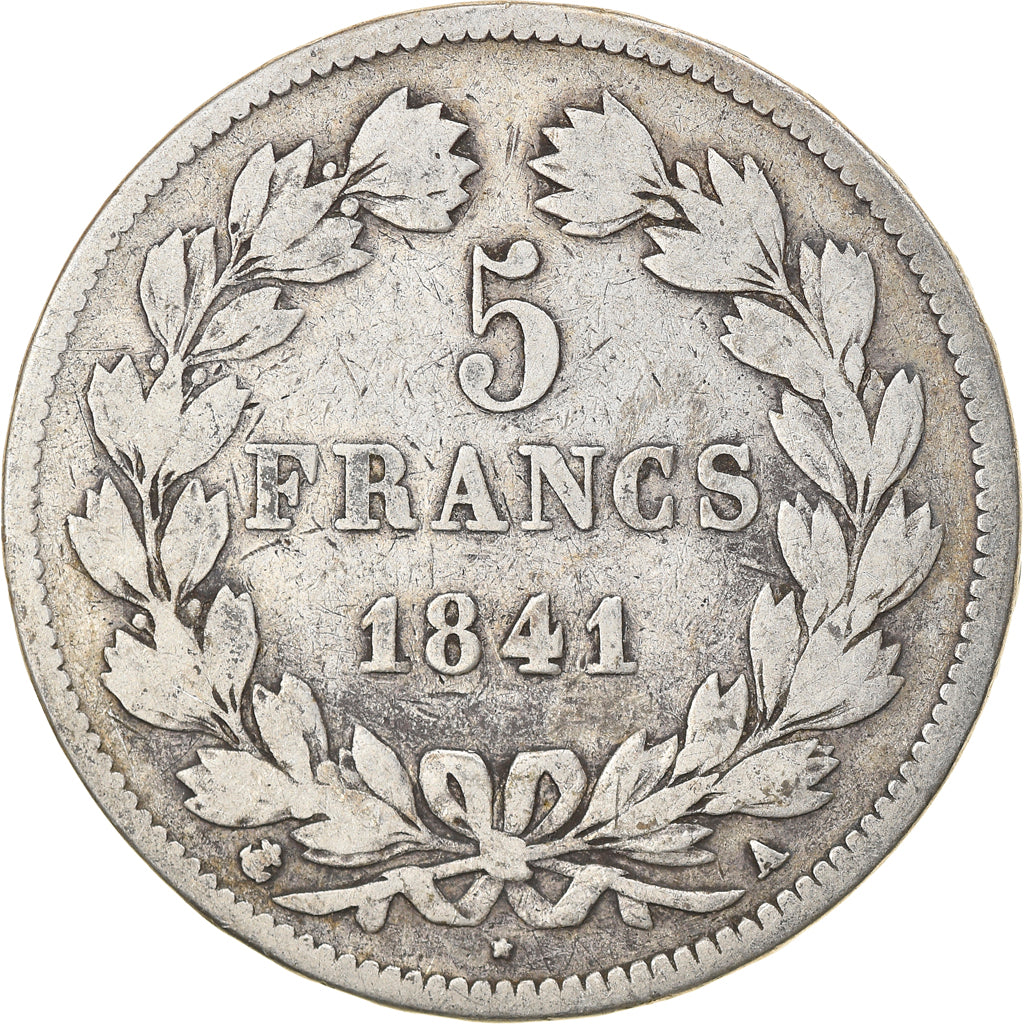 Münze, Frankreich, Louis-Philippe, 5 Francs, 1841, Paris, S, Silber, KM:749.1