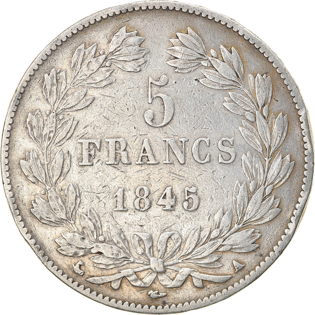 Munten, Frankrijk, Louis-Philippe, 5 Francs, 1845, Paris, FR+, Zilver, KM:749.1
