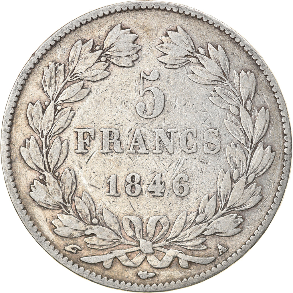 Coin, France, Louis-Philippe, 5 Francs, 1846, Paris, VF(30-35), Silver