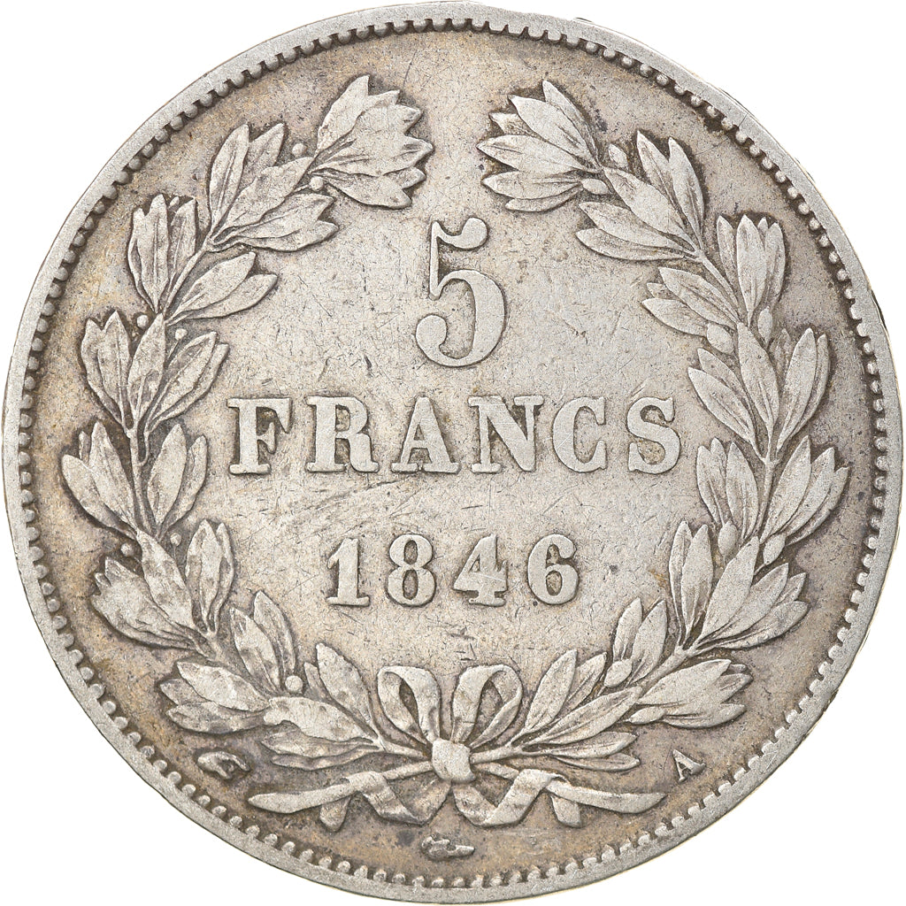 Munten, Frankrijk, Louis-Philippe, 5 Francs, 1846, Paris, FR+, Zilver, KM:749.1