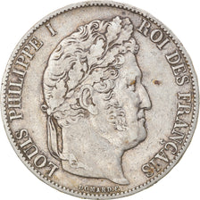 Moneda, Francia, Louis-Philippe, 5 Francs, 1846, Paris, BC+, Plata, KM:749.1