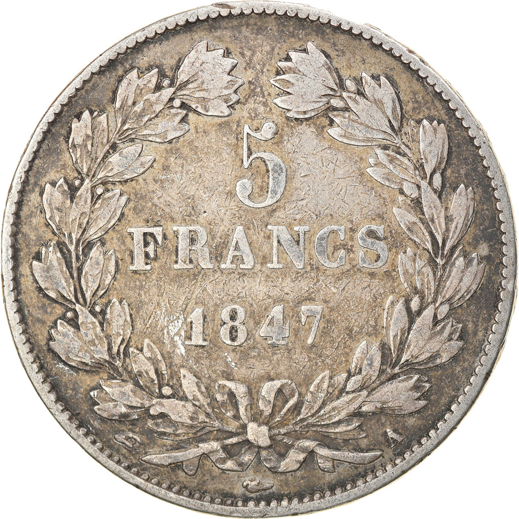 Munten, Frankrijk, Louis-Philippe, 5 Francs, 1847, Paris, FR+, Zilver, KM:749.1