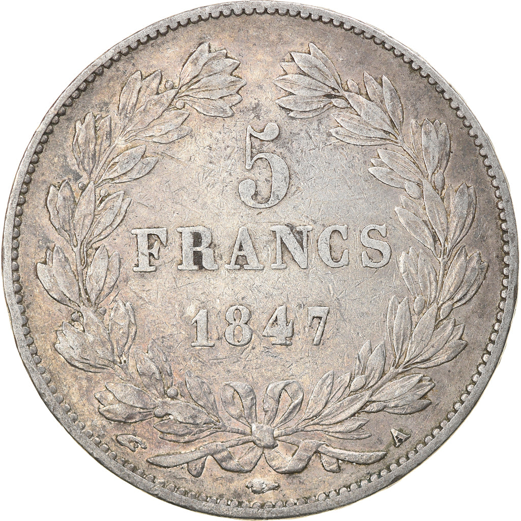 Munten, Frankrijk, Louis-Philippe, 5 Francs, 1847, Paris, FR+, Zilver, KM:749.1