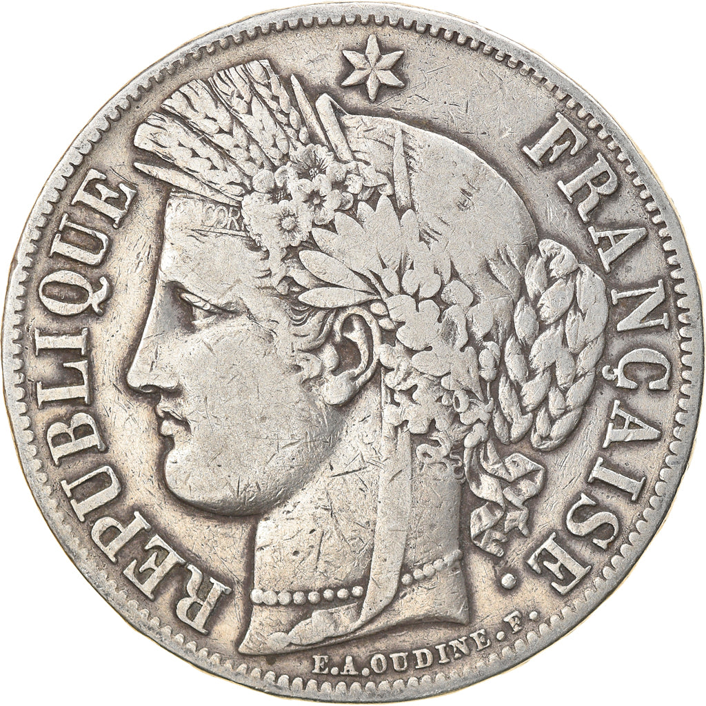 Münze, Frankreich, Cérès, 5 Francs, 1849, Paris, S+, Silber, KM:761.1