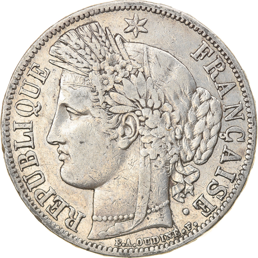Moneta, Francia, Cérès, 5 Francs, 1849, Paris, BB, Argento, KM:761.1