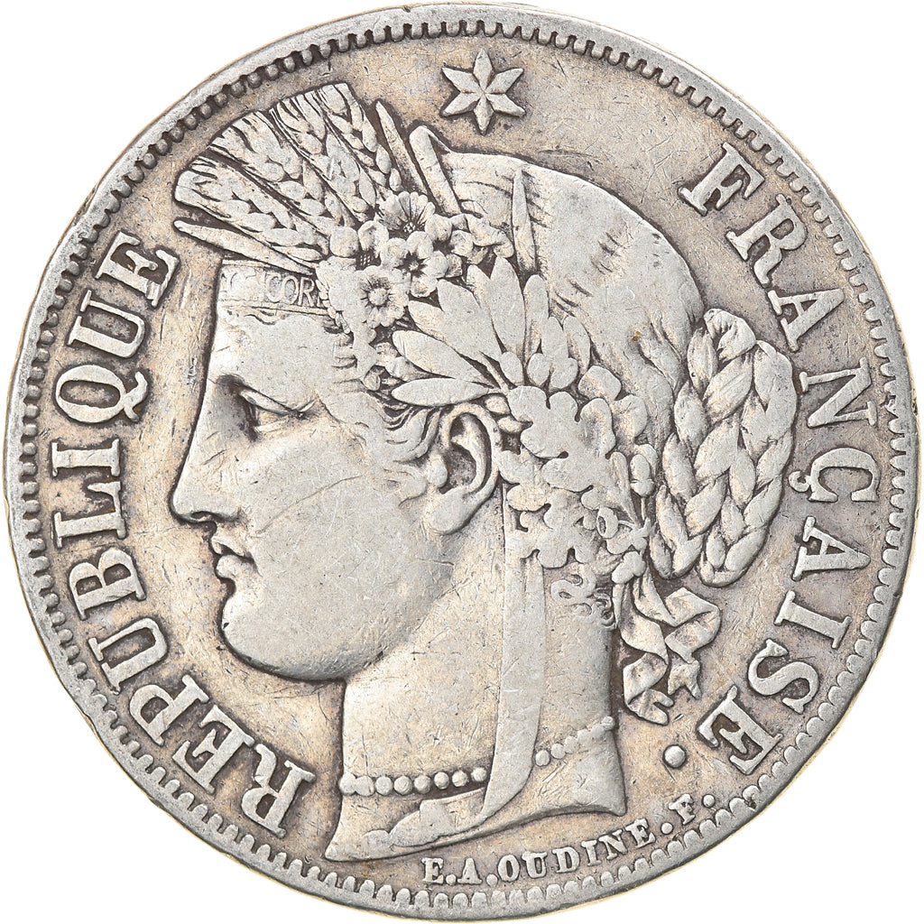 Moneta, Francia, Cérès, 5 Francs, 1850, Paris, BB, Argento, KM:761.1