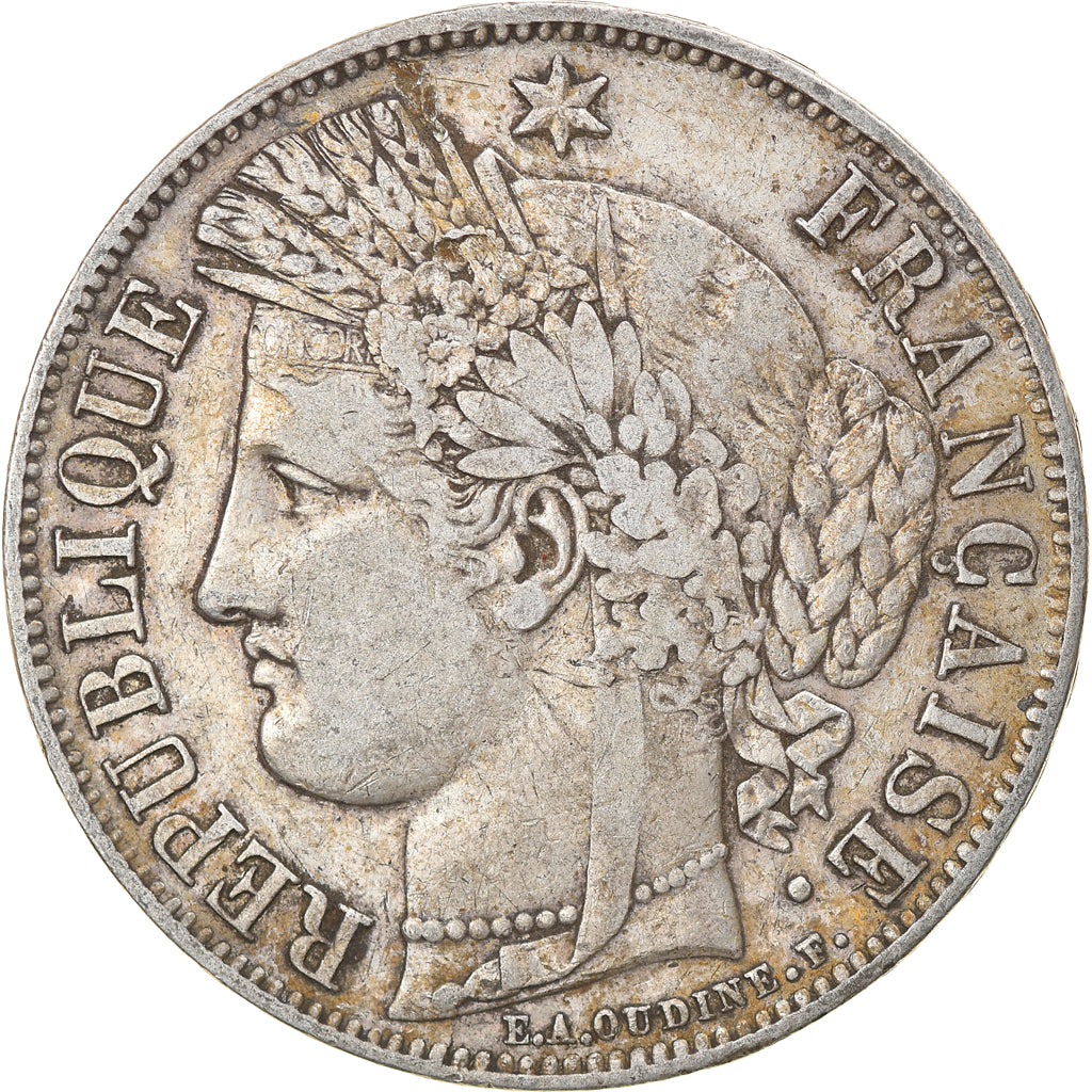 Moneta, Francia, Cérès, 5 Francs, 1850, Paris, BB, Argento, KM:761.1