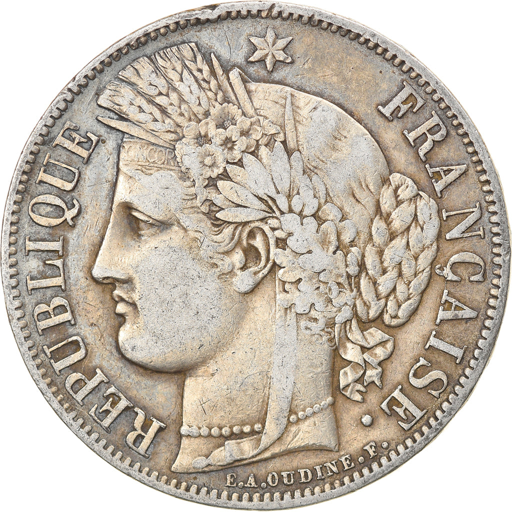 Moneta, Francia, Cérès, 5 Francs, 1850, Paris, BB, Argento, KM:761.1