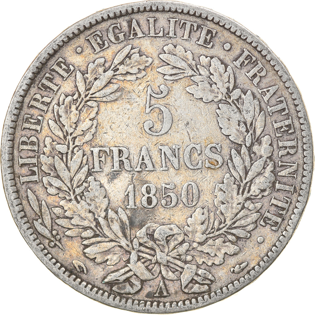 Münze, Frankreich, Cérès, 5 Francs, 1850, Paris, SS, Silber, KM:761.1