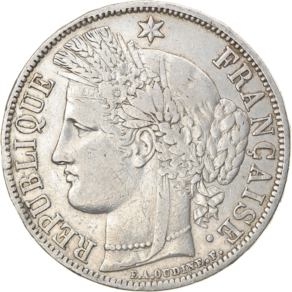 Moneda, Francia, Cérès, 5 Francs, 1850, Paris, MBC, Plata, KM:761.1