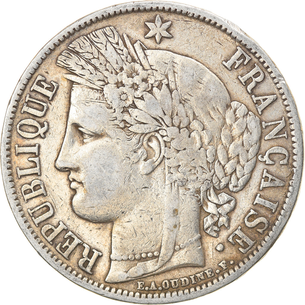 Münze, Frankreich, Cérès, 5 Francs, 1851, Paris, SS, Silber, KM:761.1