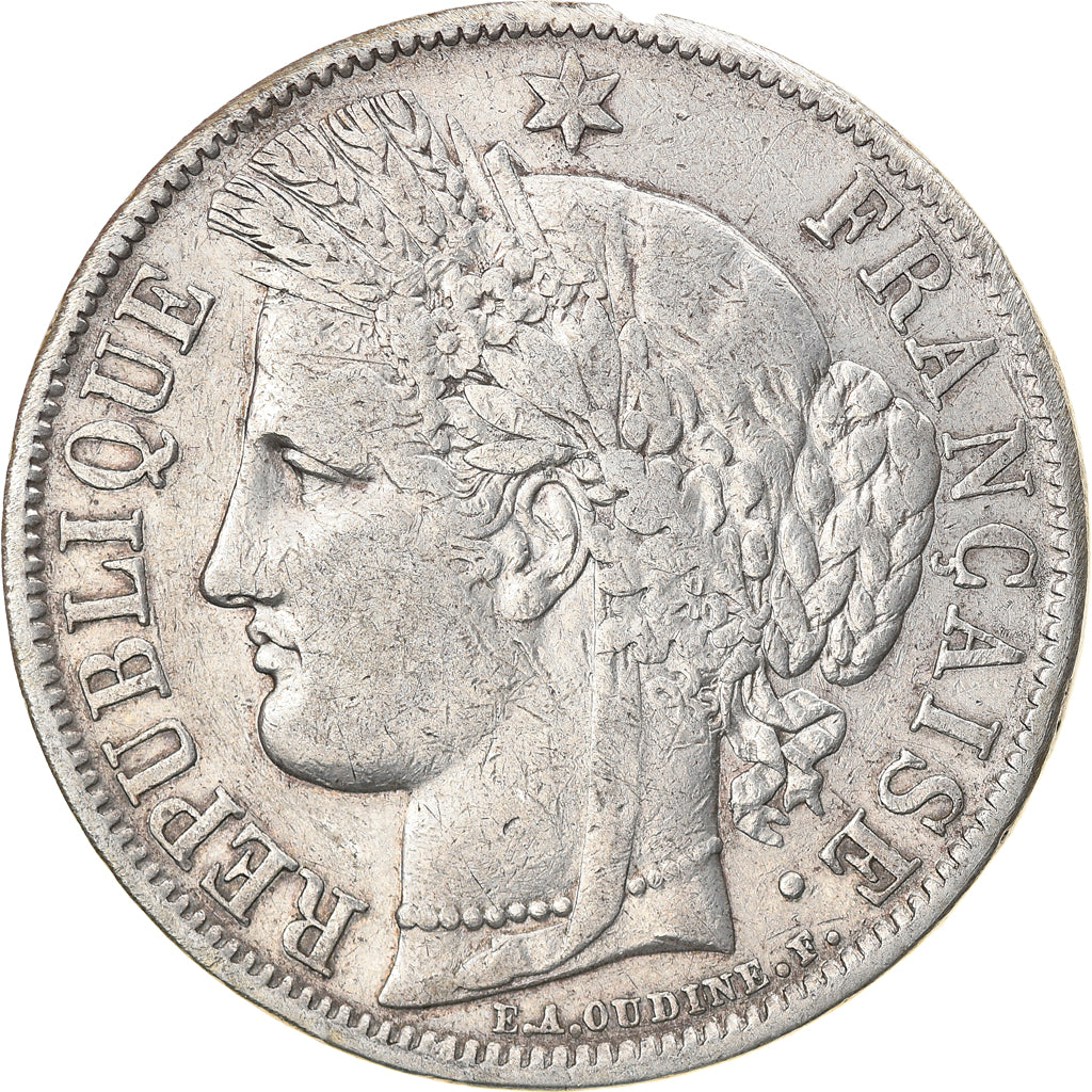 Münze, Frankreich, Cérès, 5 Francs, 1851, Paris, SS, Silber, KM:761.1