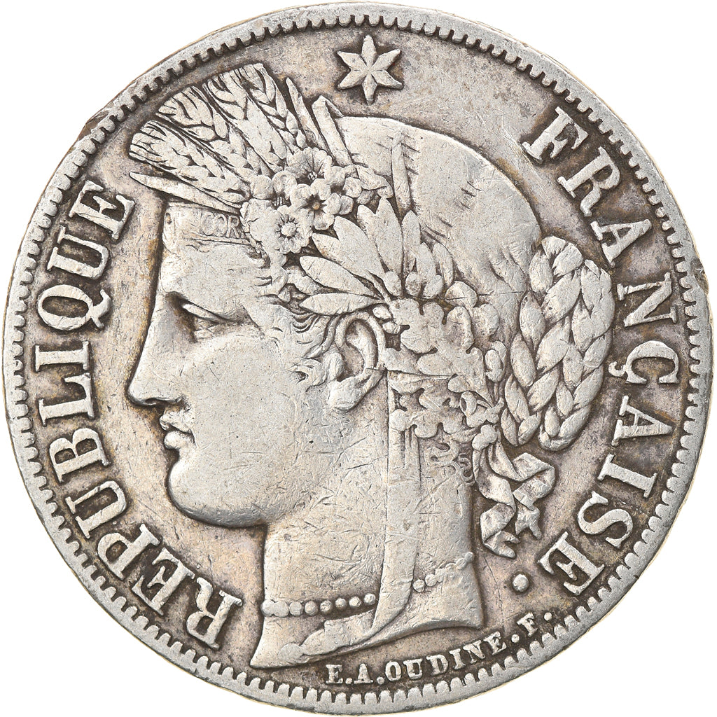 Münze, Frankreich, Cérès, 5 Francs, 1851, Paris, SS, Silber, KM:761.1