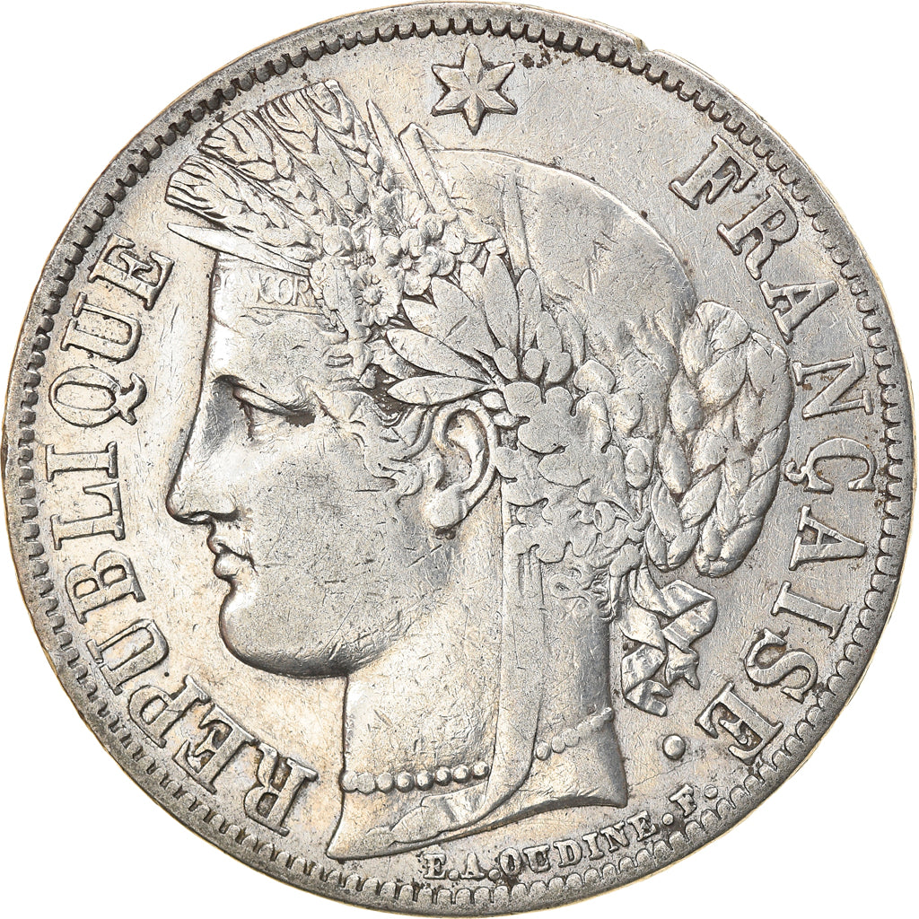 Moneta, Francia, Cérès, 5 Francs, 1851, Paris, BB, Argento, KM:761.1