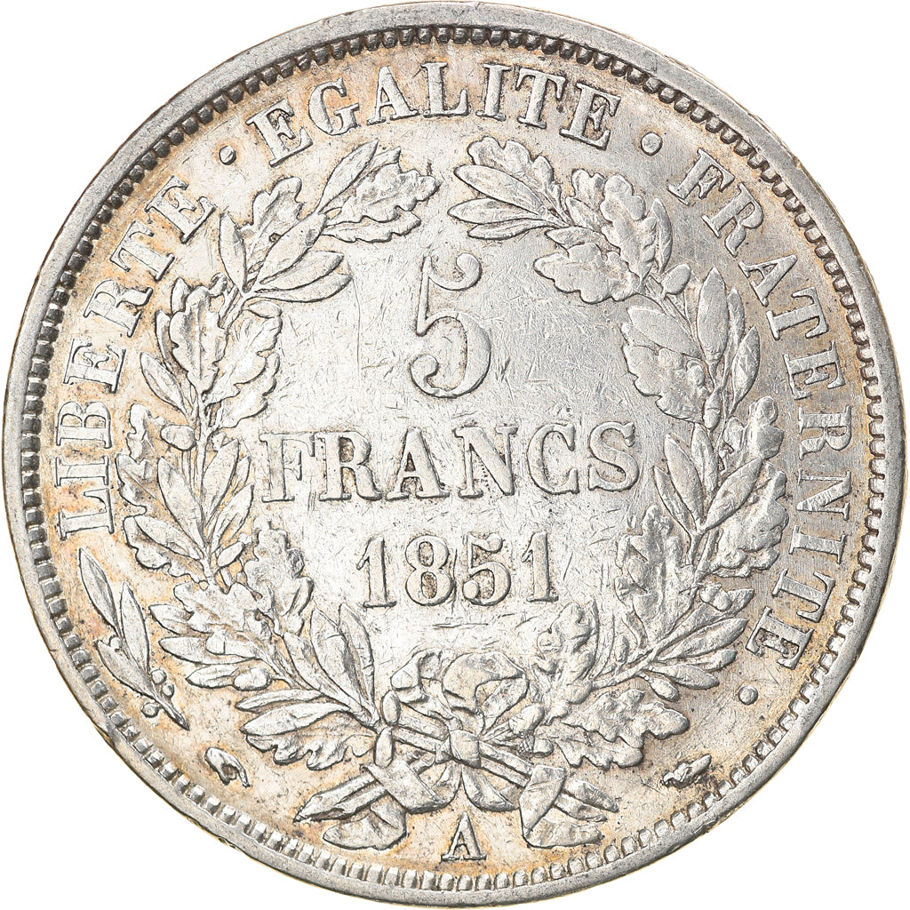 Münze, Frankreich, Cérès, 5 Francs, 1851, Paris, SS, Silber, KM:761.1