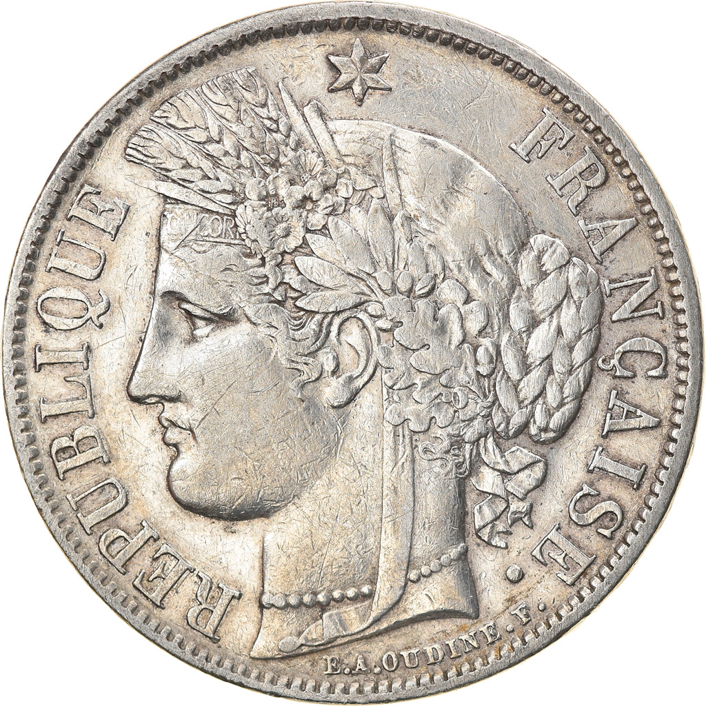 Moneta, Francia, Cérès, 5 Francs, 1851, Paris, BB, Argento, KM:761.1
